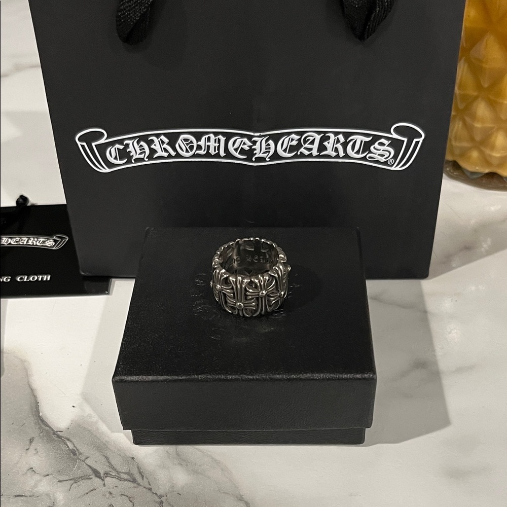 Chrome Hearts Blackened Silver Cross Motif Band